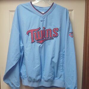 Nike Minnesota Twins Light Blue Windbreaker Jacket W/ Pockets Mens Large MLB